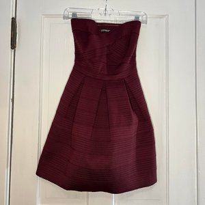 Burgundy Strapless Express Dress